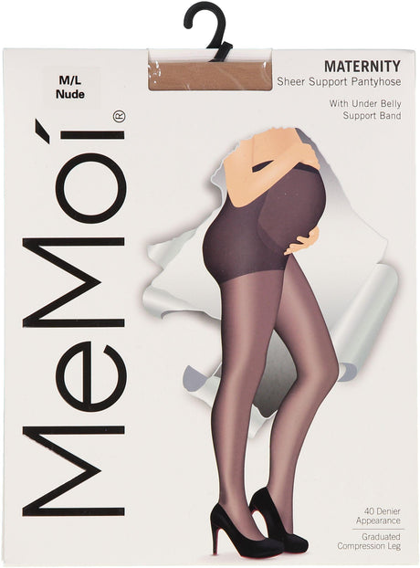 Memoi Womens Maternity 40 Denier Sheer Support Pantyhose - MA-402