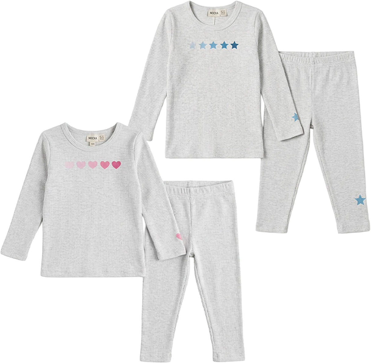 MOCHA Boys Girls Stars/Hearts Print Cotton Pajamas - SB6CP7347EB