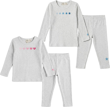 MOCHA Boys Girls Stars/Hearts Print Cotton Pajamas - SB6CP7347EB