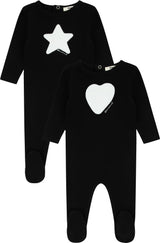 Noggi Baby Boys Girls Bamboo Cotton Heart/Star Footie - 216213