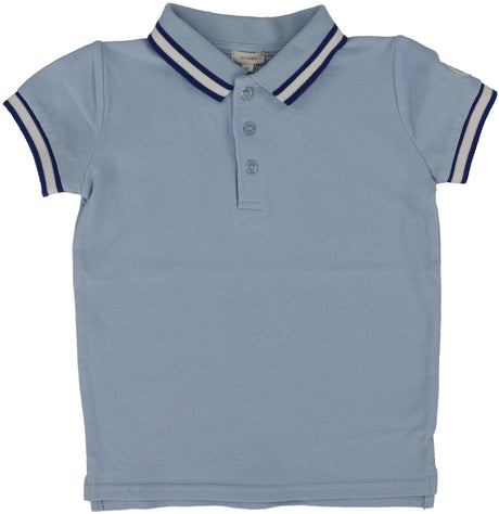 Lil Legs Boys Thick White Stripe Short Sleeve Polo Shirt - PTWS
