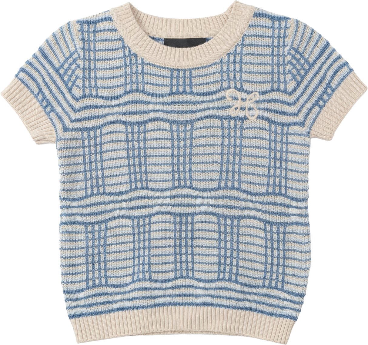 Hopscotch Boys Plaid Knit Short Sleeve Sweater - SB6CP7352
