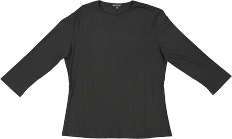 Paniz Womens Teens Double Ribbed 3/4 Sleeve T-shirt - LT-102