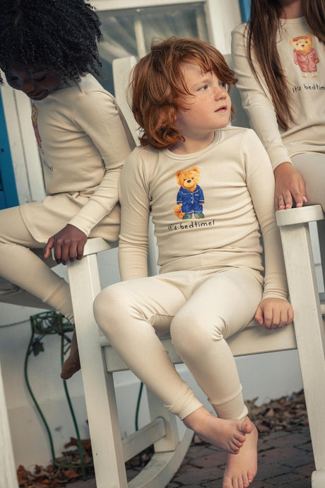 Pixie Label Boys Girls Sleepy Teddy Cotton Pajamas - 40130