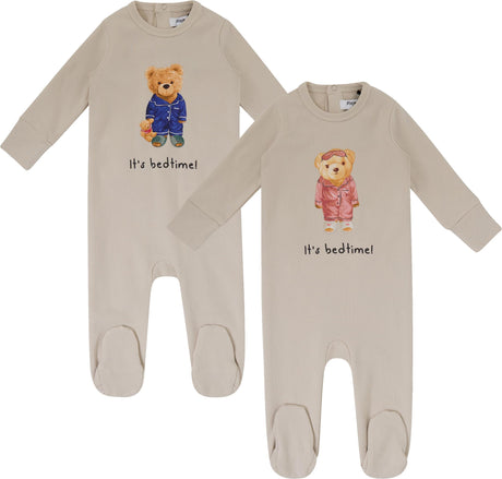 Pixie Label Baby Boys Girls Sleepy Teddy Cotton Footie - 40133