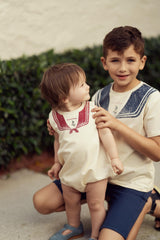 Charlotte & George Baby Boys Girls Sailor Romper - SB6CP7393B