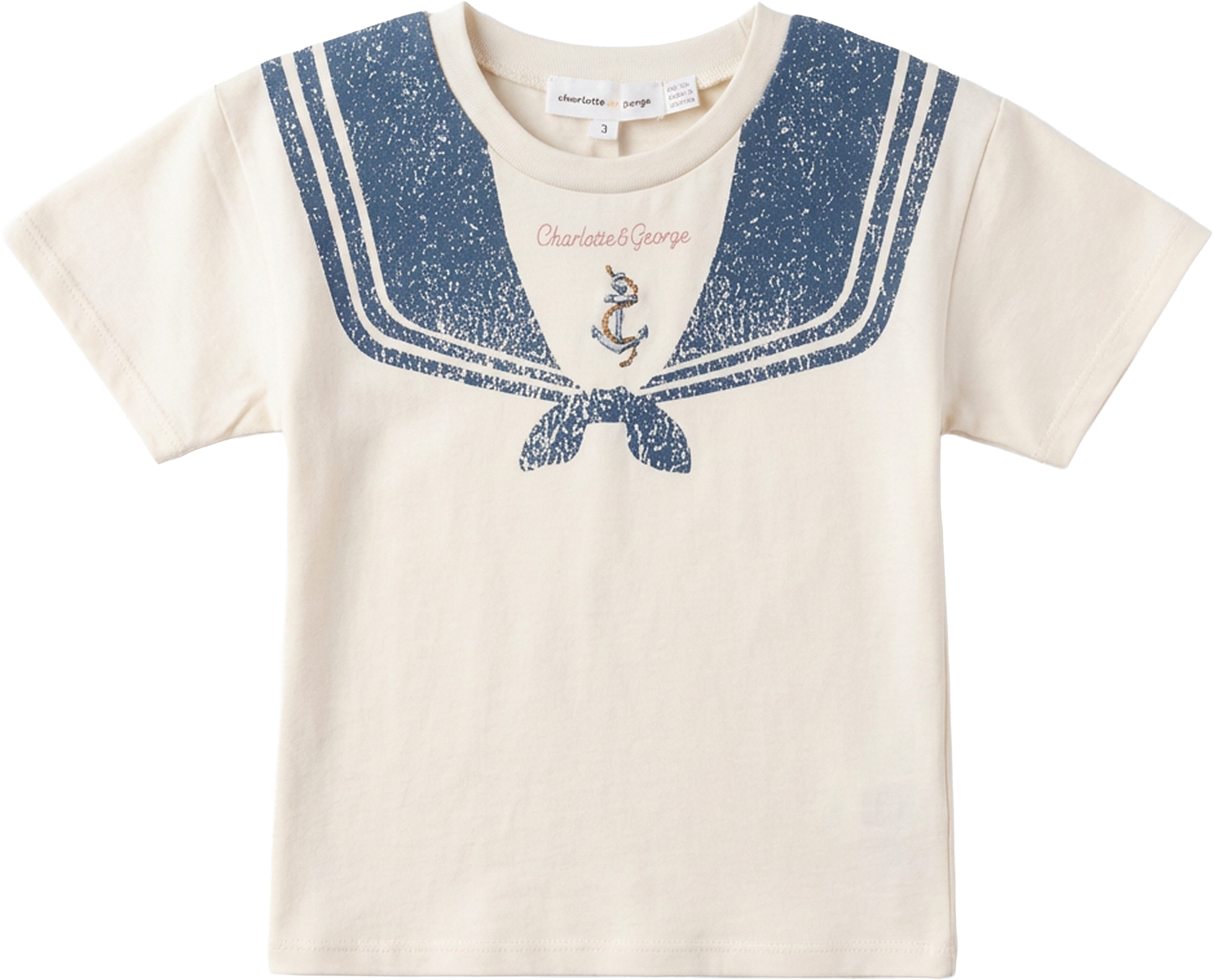Charlotte & George Boys Sailor Short Sleeve T-shirt - SB6CP7393 Cream / 7 Charlotte & George Boys Sailor Short Sleeve T-shirt - SB6CP7393 Cream / 7