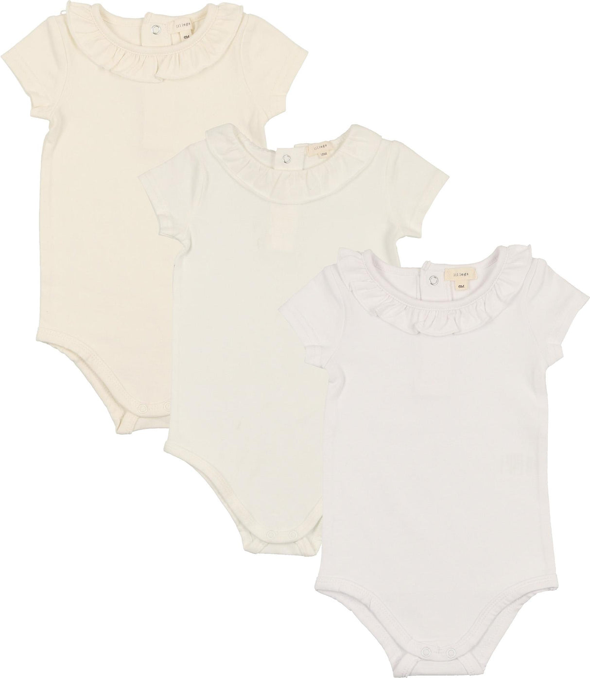 Lil Legs Bamboo Collection Girls Shabbos Layering Ruffle Short Sleeve Bodysuit Onesie - COLO