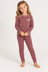 Purple Panda Boys Girls Ribbed Cotton Pajamas - PF-BX-261404