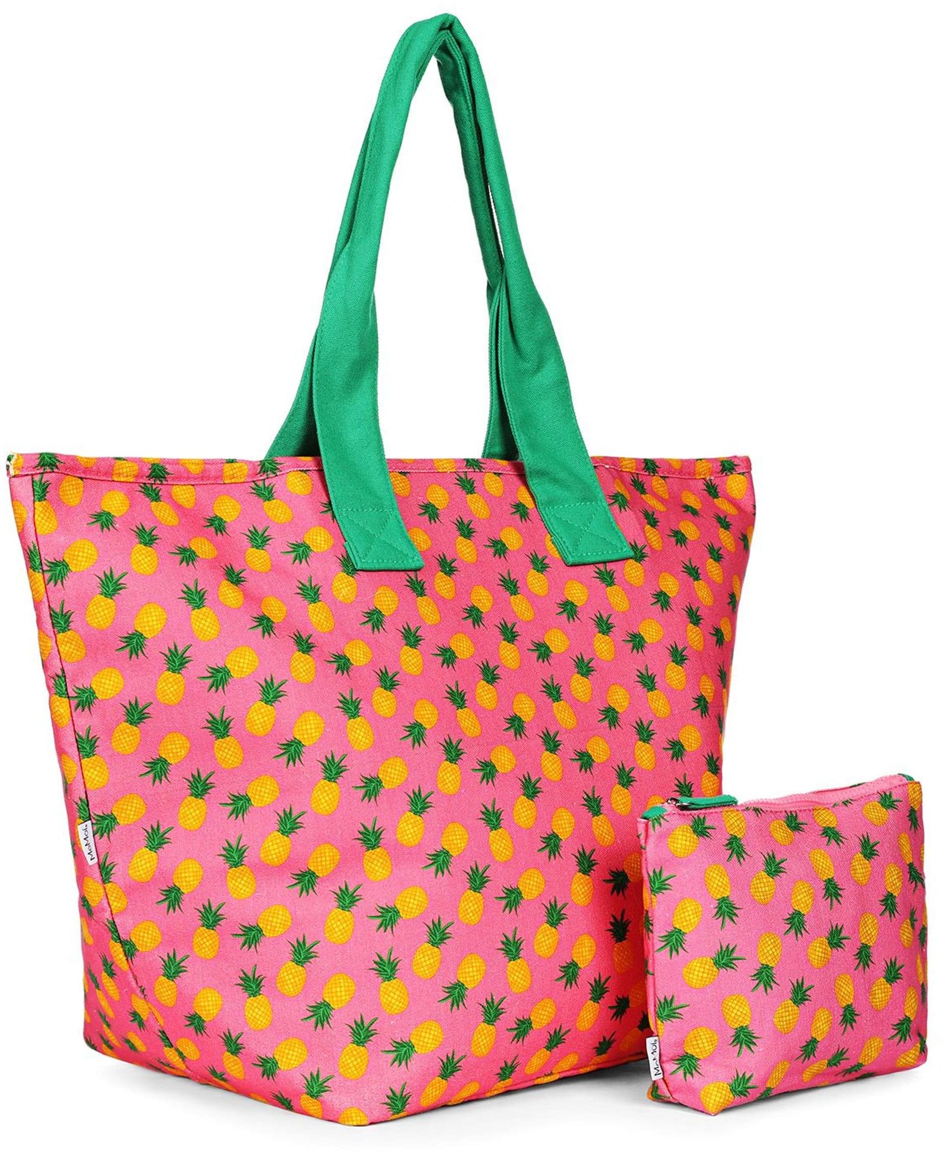 Memoi Pineapple Makeup and Tote Bag Set