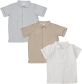 Analogie by Lil Legs Shabbos Gingham Collection Boys Short Sleeve Button Down Dress Shirt
