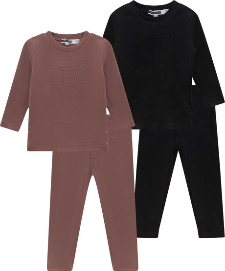 Whipped Cocoa Boys Girls Velour Emblem Pajamas - WB6CY3049E