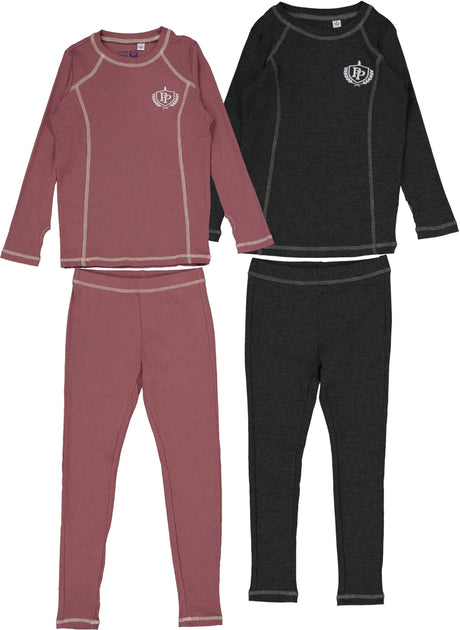 Purple Panda Boys Girls Ribbed Cotton Pajamas - PF-BX-261404