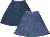 Paniz Womens Stonewash A-Line Skirt - SK525-25