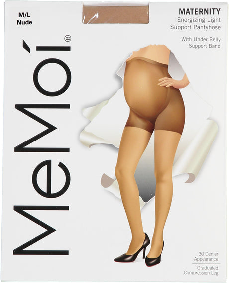 Memoi Womens Maternity 30 Denier Energizing Light Support Pantyhose - MA-403