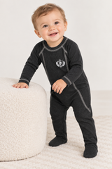 Purple Panda Baby Boys Girls Ribbed Cotton Footie - PJ-BX-261409