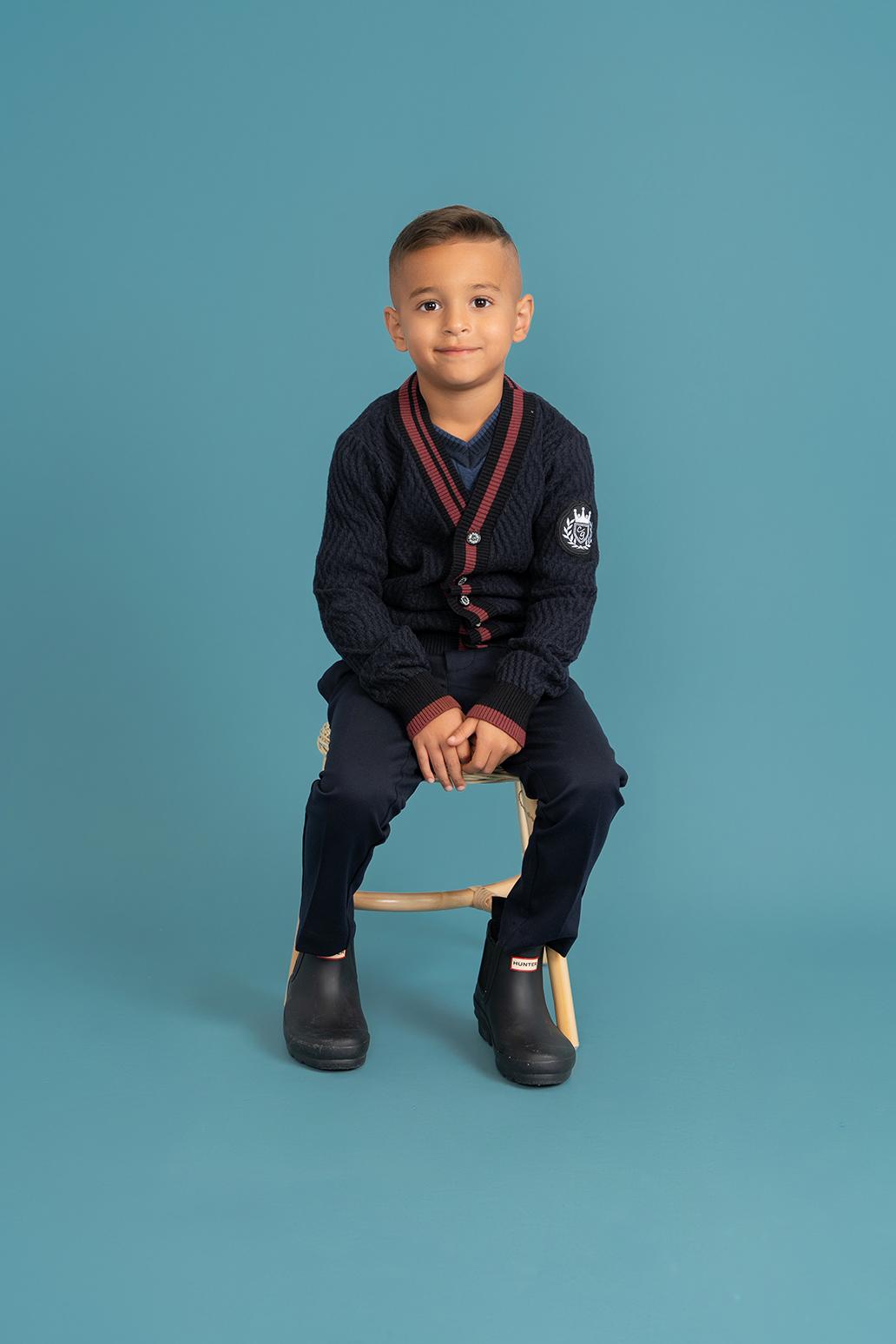 Charlotte & George Boys Diamond Knit Cardigan - WB4CP7094