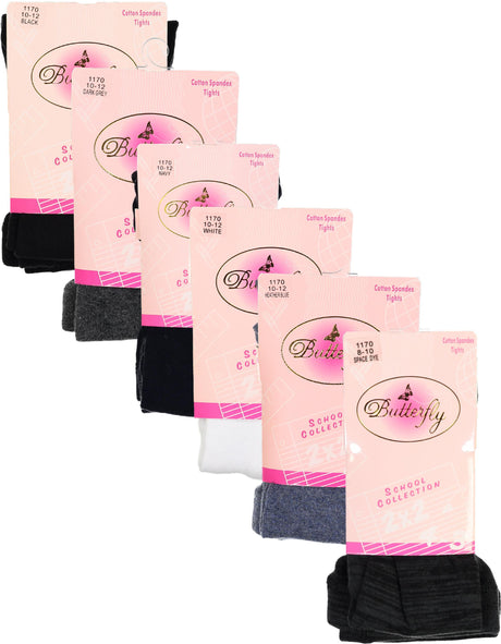 Butterfly Girls Flat Cotton Knit Tights - 1170