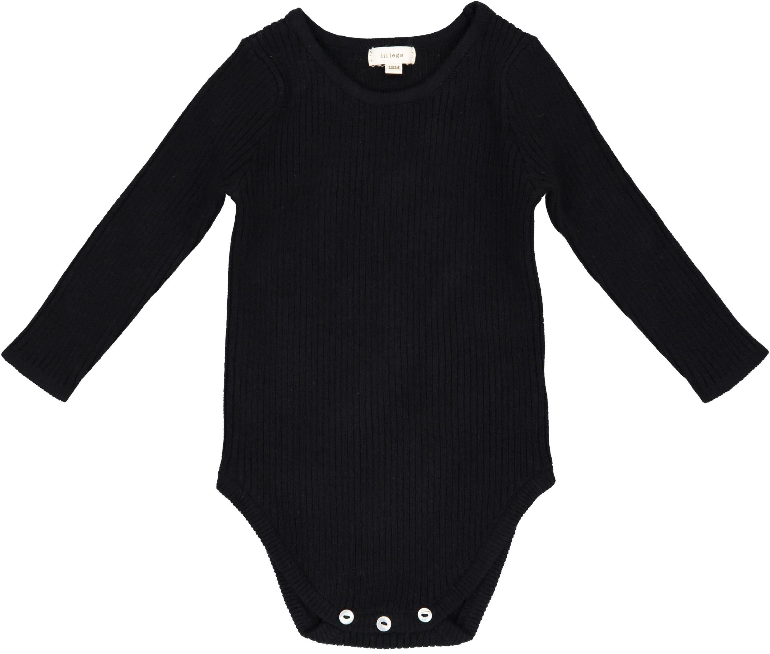 Lil legs Knit Crewneck Onesie - Black Lil legs Knit Crewneck Onesie - Black