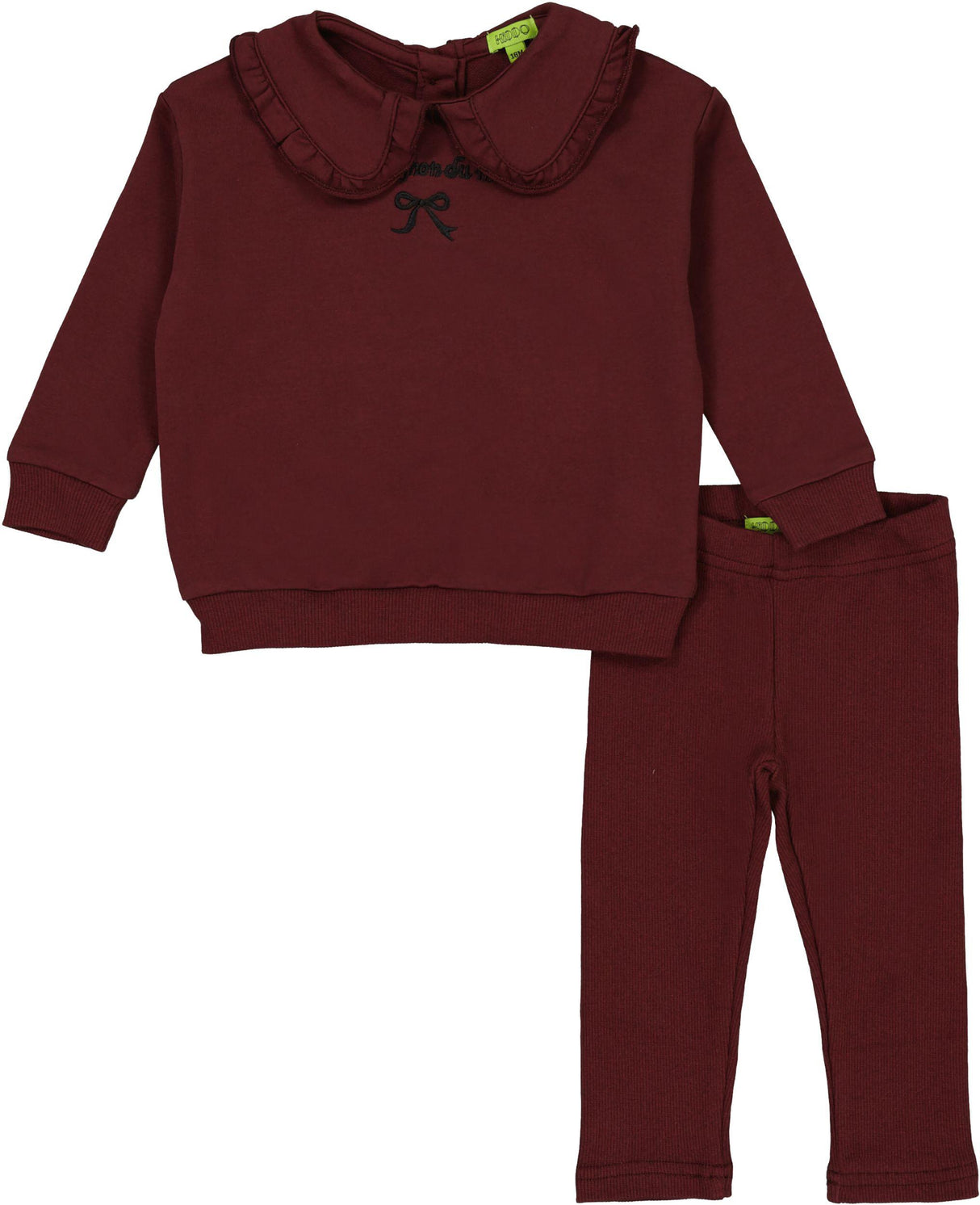 Bonjoy Baby Girls Ruffle Collar Outfit - SW26014G