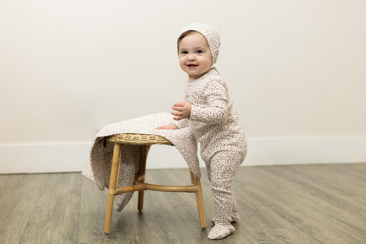 Lux Baby Boys Girls Cotton Leaf & Cherry Print Stretchie - WB4CY2448