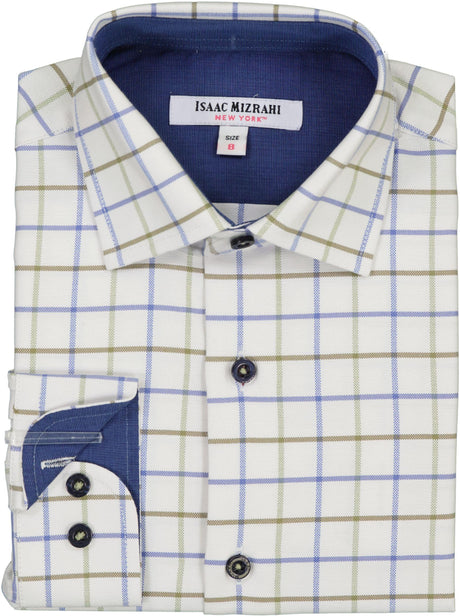 Isaac Mizrahi Boys Long Sleeve Dress Shirt - SH9760
