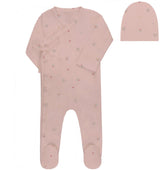 Ely's & Co Baby Girls Printed Floral Cotton Footie, Beanie & Blanket Gift Box Set - AW26-0013
