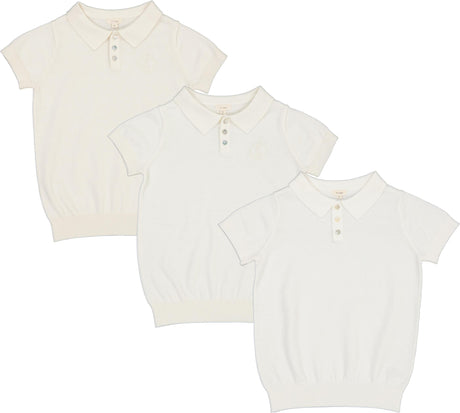 Analogie by Lil Legs Shabbos Knit Collection Boys Polo Short Sleeve Sweater - KCKPS/SSKP