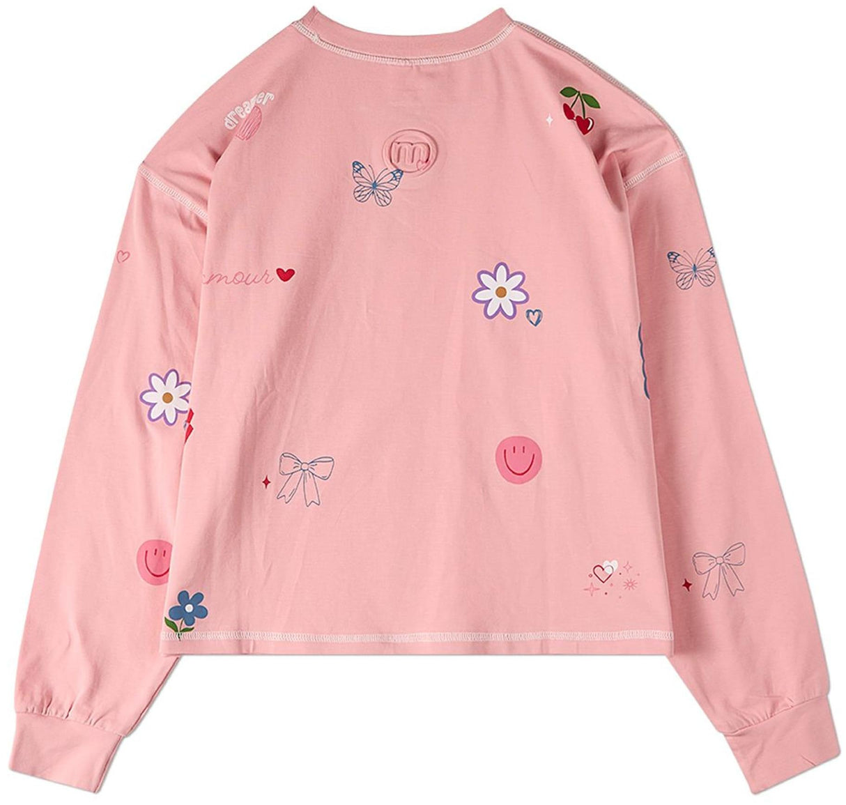 Memoi Girls Teens All Over Motif Long Sleeve T-shirt - MKC-121