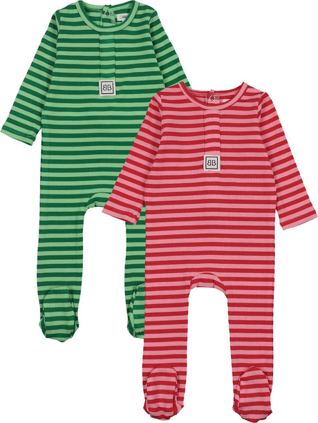 Bonjoy Baby Boys Girls Stripe Squad Cotton Footie - BPSS26016F