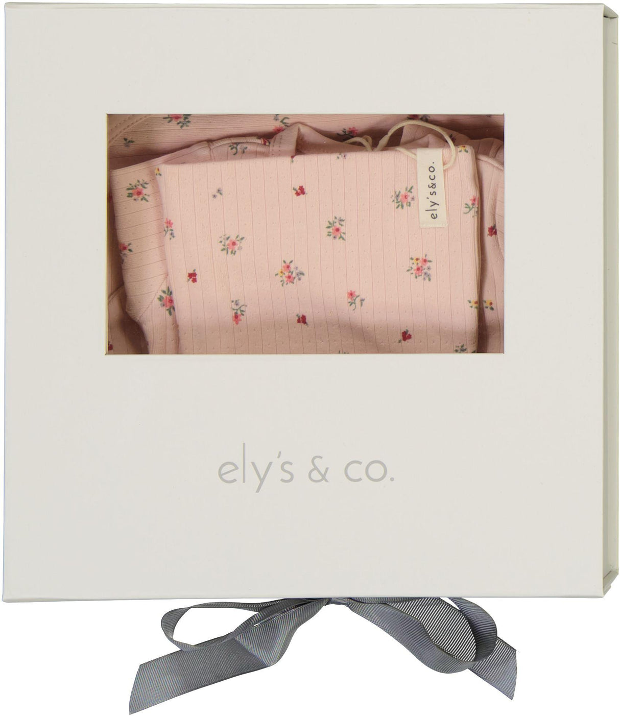 Ely's & Co Baby Girls Printed Floral Cotton Footie, Beanie & Blanket Gift Box Set - AW26-0013