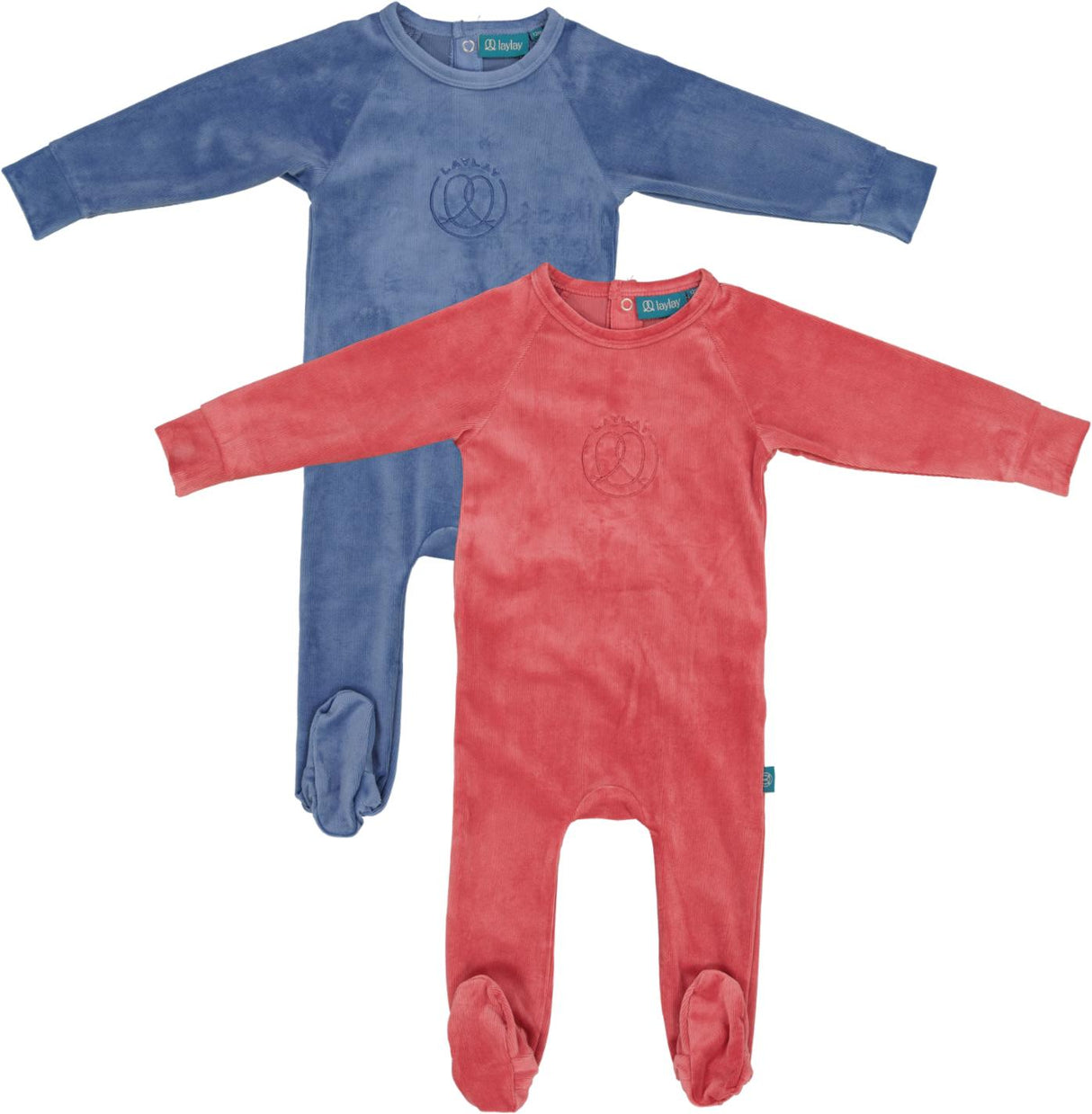 LayLay Baby Boys Girls Velour Logo Stretchie - W24-129B