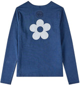 Memoi Girls Teens Denim Flower Long Sleeve T-shirt - MKC-126