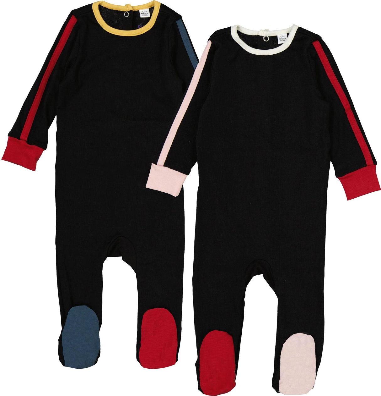 Purple Panda Baby Boys Girls Colorblock Cotton Footie - PJ-BX-261406