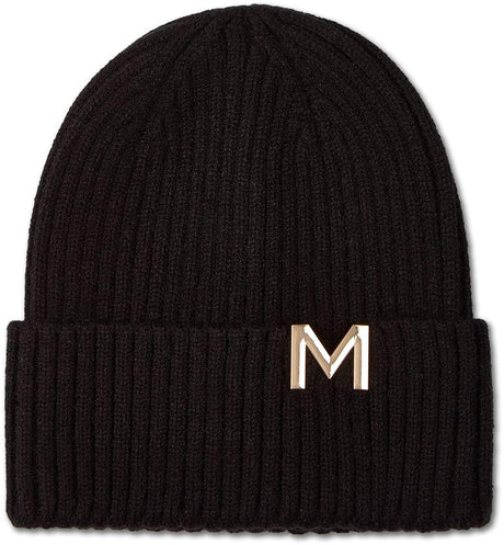 Memoi Boys Girls Metal M Cut Out Ribbed Beanie Hat - MKA-111