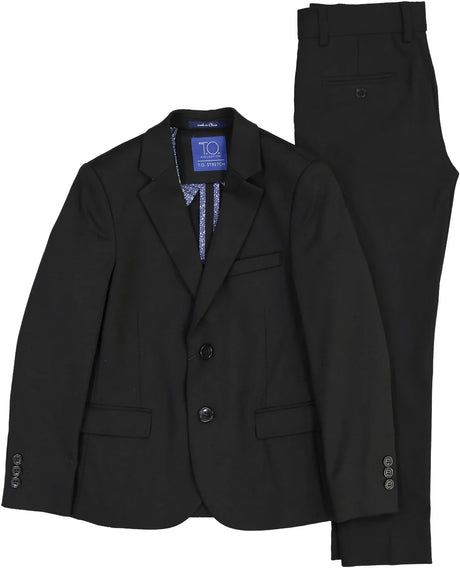 T.O. Collection Boys Black Soho Stretch Suit Separates - 9131-1
