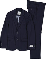 T.O. Collection Boys Navy Texture Soho Stretch Suit Separates - 9131-2B