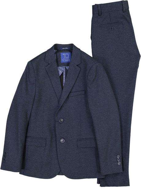 T.O. Collection Boys Navy Fancy Soho Stretch Suit Separates - 9131-6
