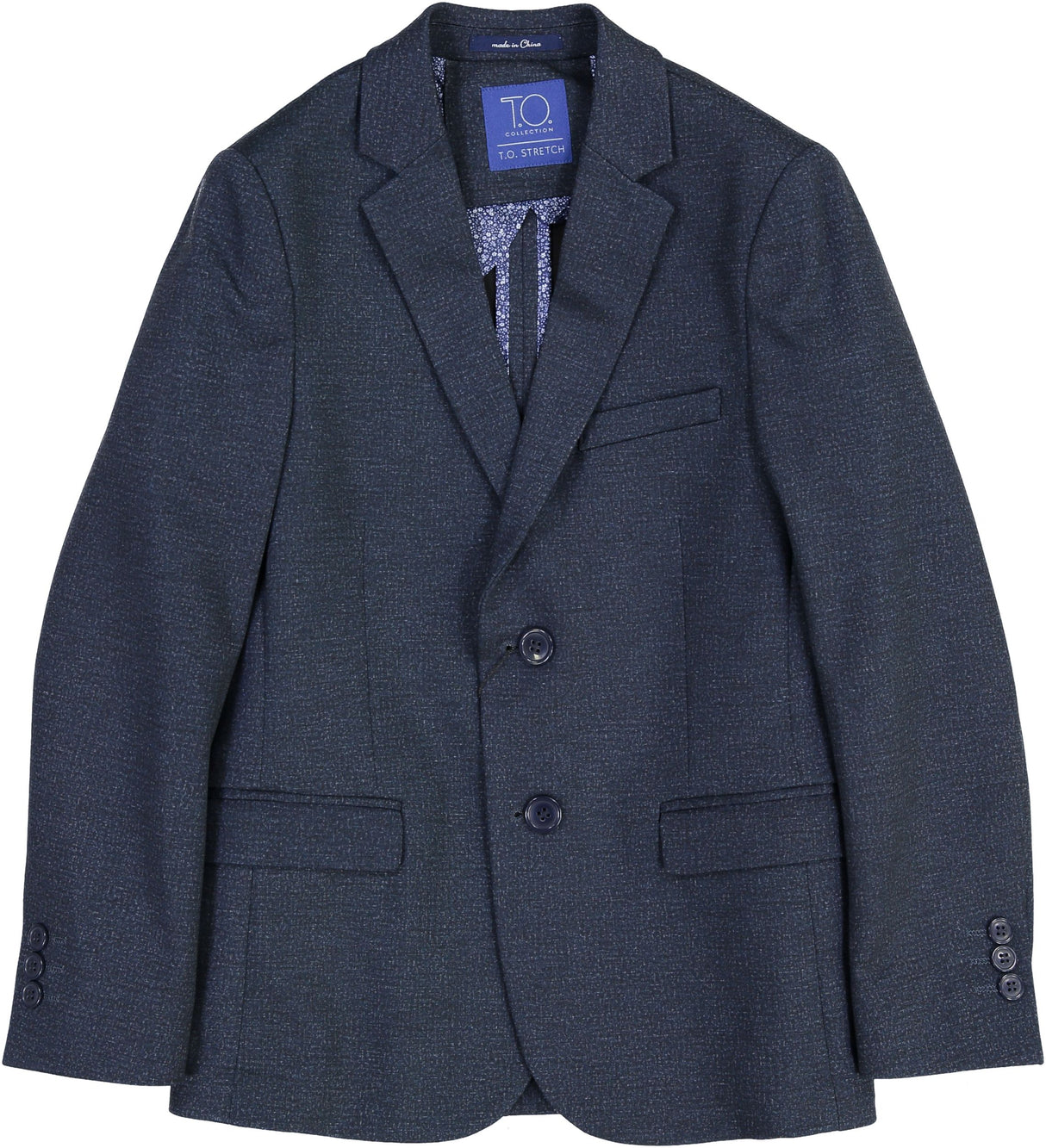 T.O. Collection Boys Navy Fancy Soho Stretch Suit Separates - 9131-6