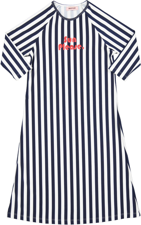 Child Play Girls "Sun Please" Striped Swim Dress - 12-962