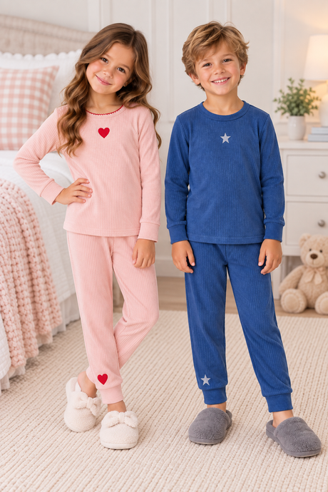 MiniMoi by Memoi Boys Girls Embroidered Pajamas - IBP10505/IBP10506