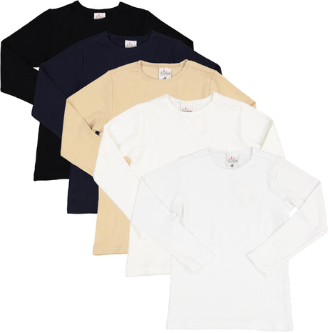 LandsKID Boys Girls Unisex Long Sleeve Ribbed Cotton T-shirt - LK15