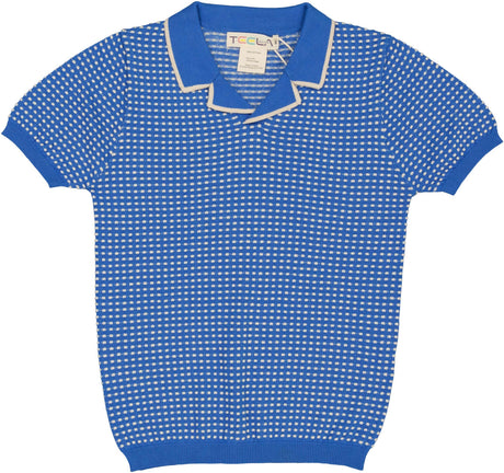 Teela Boys Knit Jaquard Short Sleeve Sweater - 18-072