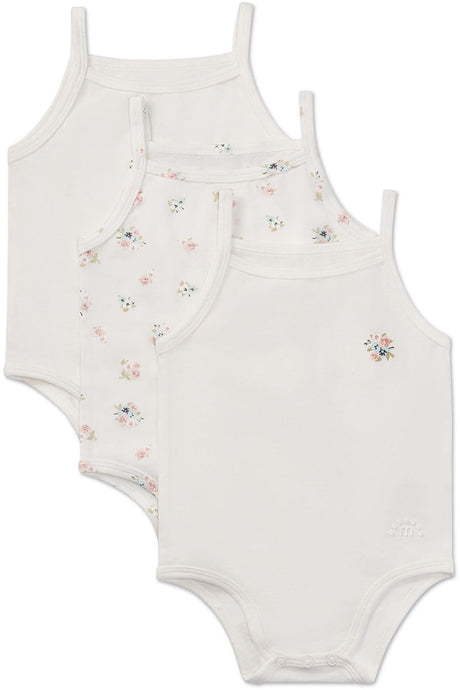 MiniMoi by Memoi Baby Girls Ditsy Floral Sleeveless Bodysuit 3 Pack - MKU2030