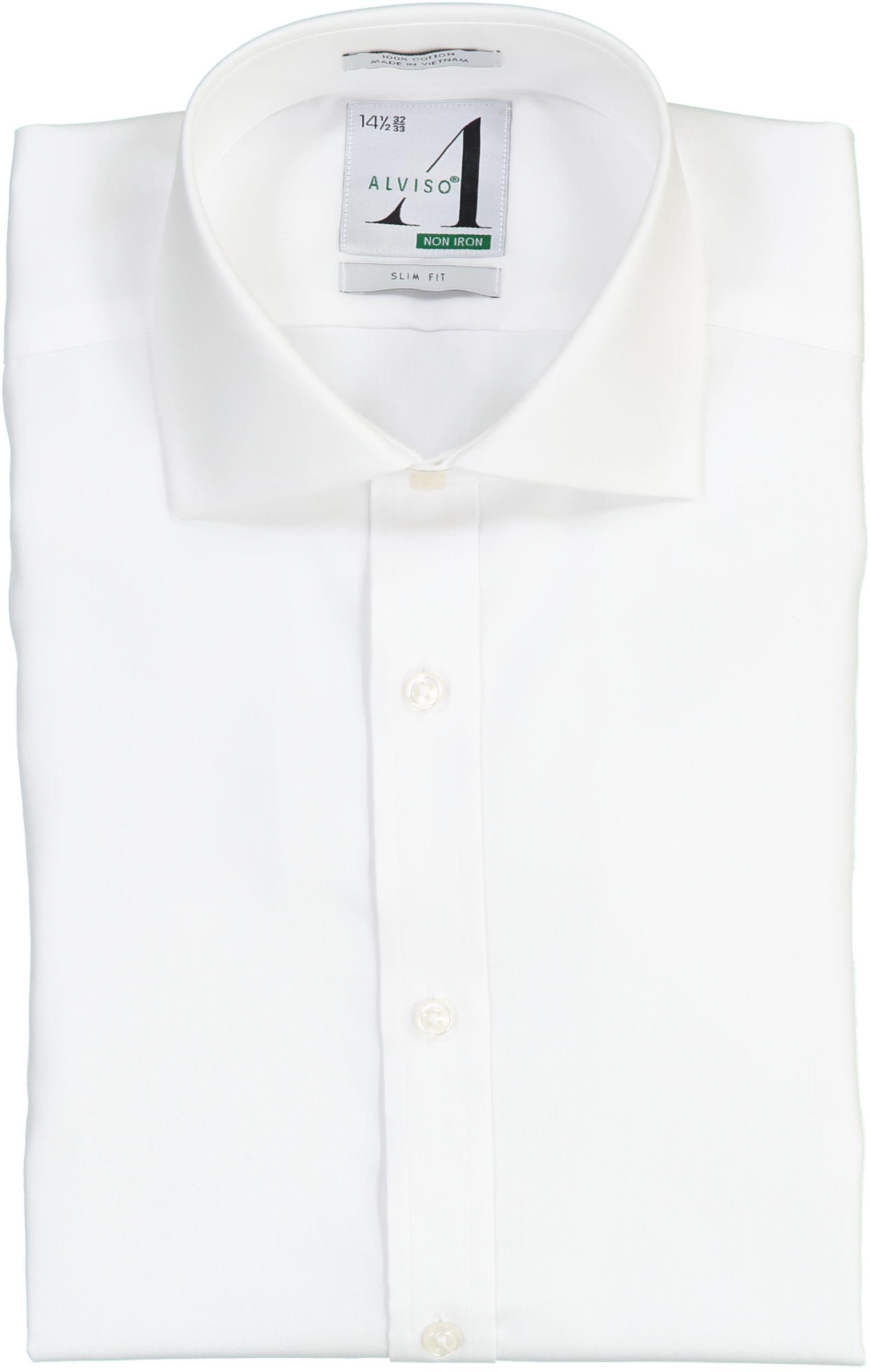 Alviso Mens White Long Sleeve 100% Cotton Non-Iron Dress Shirt - 1N42 White / 16 1/2 32/33 Alviso Mens White Long Sleeve 100% Cotton Non-Iron Dress Shirt - 1N42 White / 16 1/2 32/33