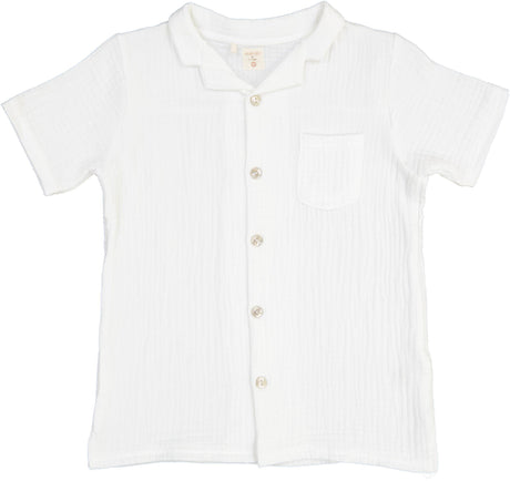 Analogie by Lil Legs Shabbos Gauze Collection Boys Short Sleeve Dress Shirt