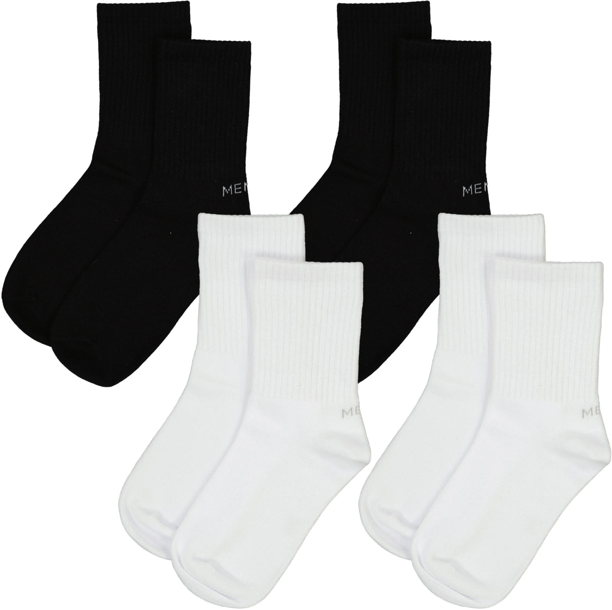 Memoi Womens Thin Ribbed Crew Socks 2 Pack - MO-612
