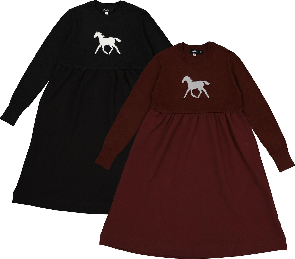 Puddles Girls Jacquard Horse Dress - WB6CY3064D