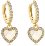 Tiny Gem Girls Bejeweled Pearl Heart Earring - TG3030