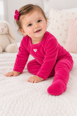 Noggi Baby Boys Girls Seams Velour Footie - 217215